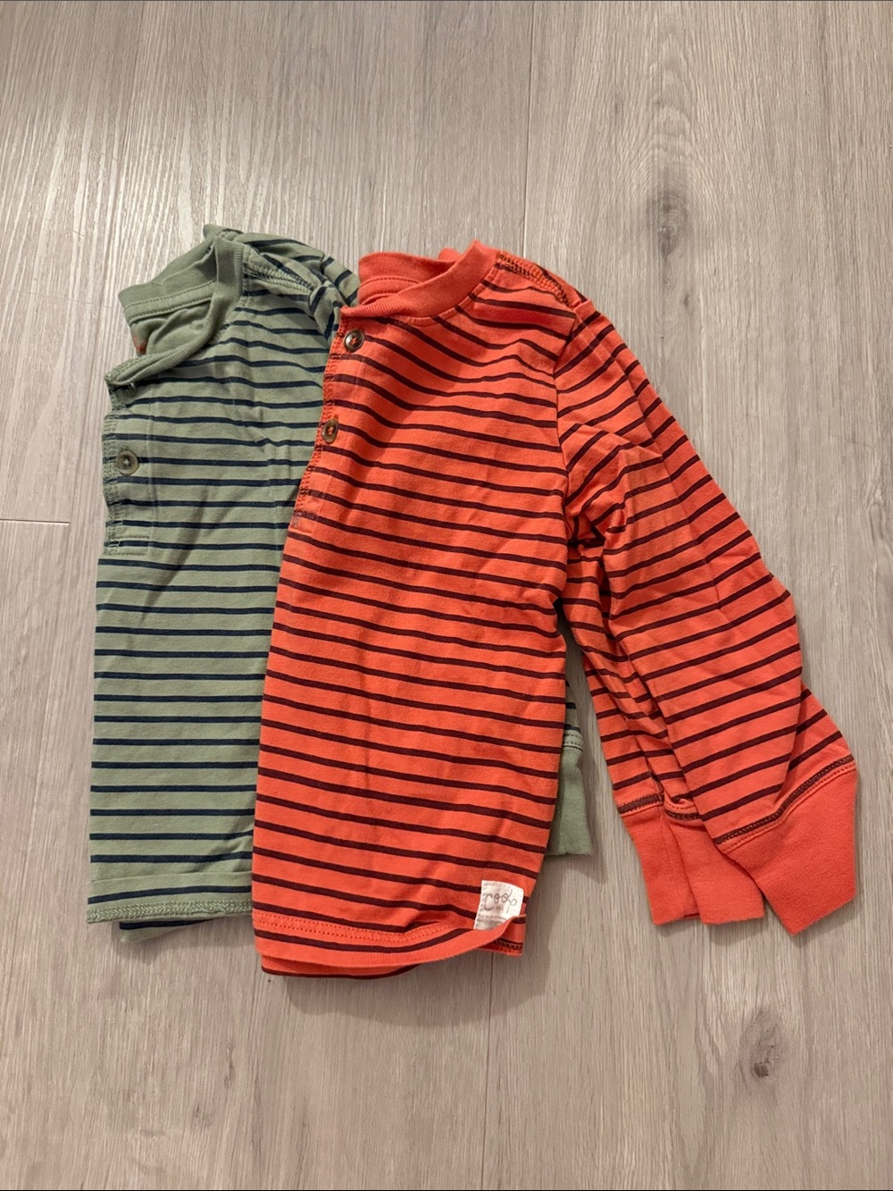 Coop Kids Long Sleeve Stripe Henley Shirt - Orange